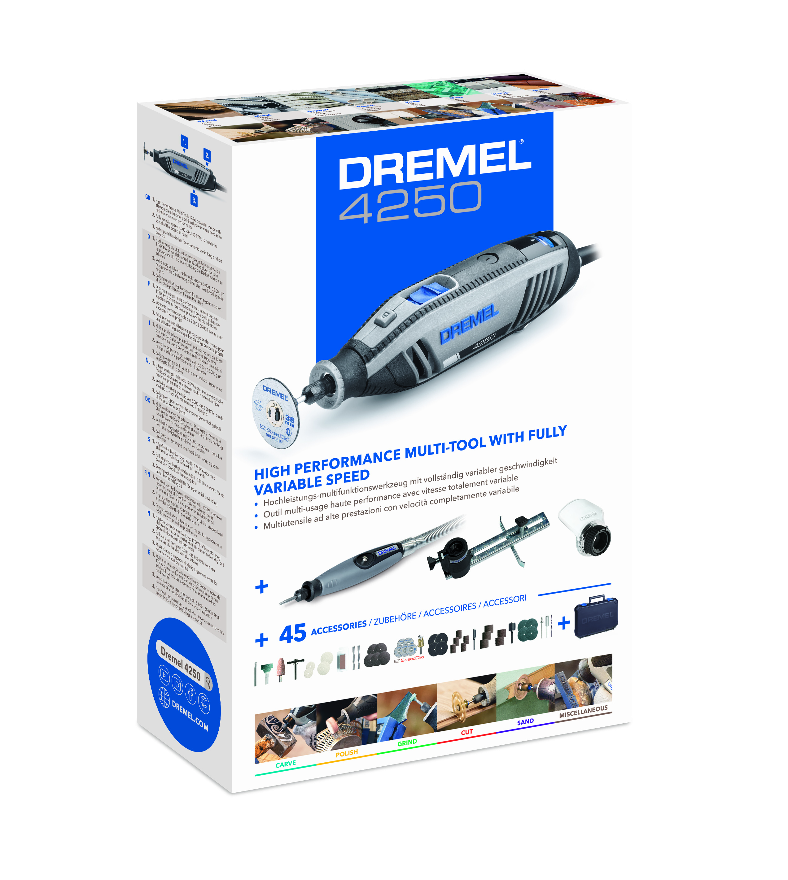 Dremel 4250 Variable Speed Rotary Tool 175 W Multi Tool Kit with 6