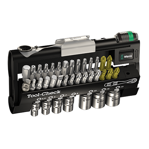 WERA 1/4" Dr Tool-Check Bit Ratchet Socket Set - 1 SB
