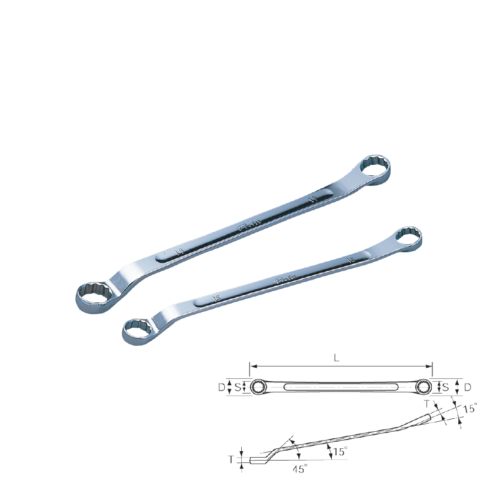 KTC Thin Type Profit Wrench 45° x 15° Offset Wrench