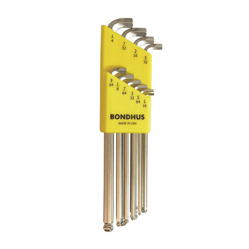 BONDHUS Stubby Ball L-Wrench Set (SBLX10B -10pcs) : 16738