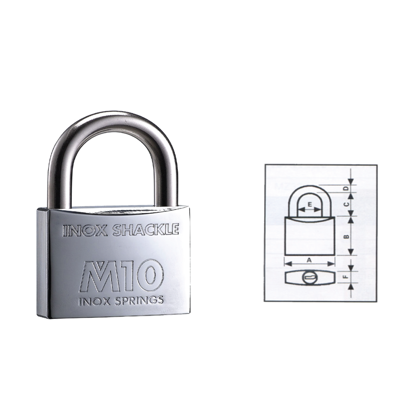 M10 Chrome Plated Padlock With S.S Shackle