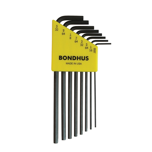 BONDHUS Hex Key L-Wrench Set Long Arm (Black – 8pcs)