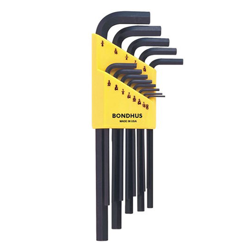 BONDHUS Hex Key L-Wrench Set Long Arm (Black – 13pcs)