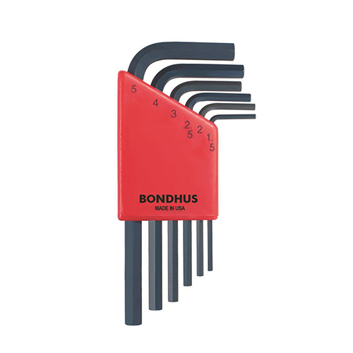 BONDHUS Hex Key L-Wrench Set Short Arm (Black – 5pcs)