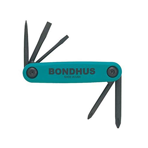 BONDHUS Fold Up Hex Key L-Wrench Set (Slotted, Phillips, Awl) : 12545 AFU5