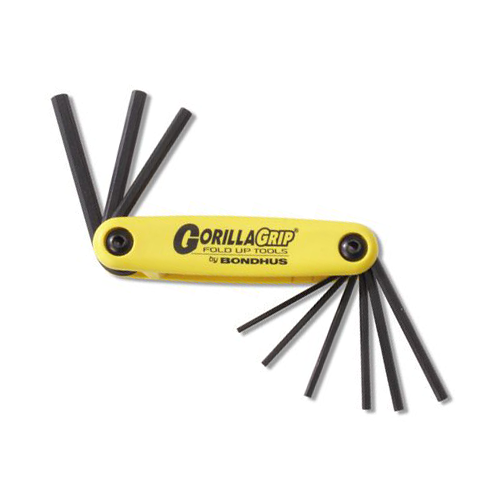 BONDHUS Fold Up Hex Key L-Wrench Set (Hex-Tip-9 Pcs) : 12589 HF9