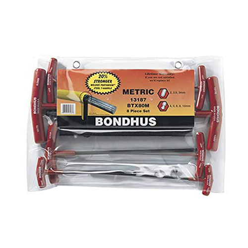 BONDHUS Ballpoint T-Handle Wrench Set (8 Pcs-Metric)