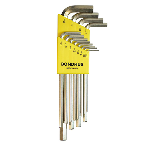 BONDHUS Hex Key L-Wrench Set Long Arm (Chrome – 13pcs)