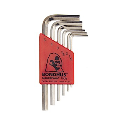 BONDHUS Hex Key L-Wrench Set Short Arm (Chrome – 6pcs)