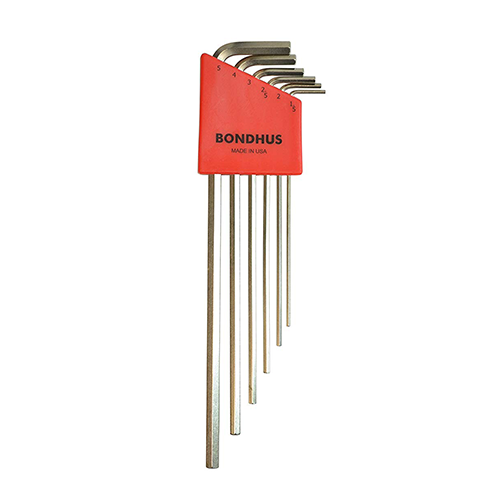 BONDHUS Hex Key L-Wrench Set Long Arm (Chrome – 6pcs)