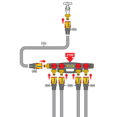 HOZELOCK 4-Way Tap Connector - 2150 - Image 3