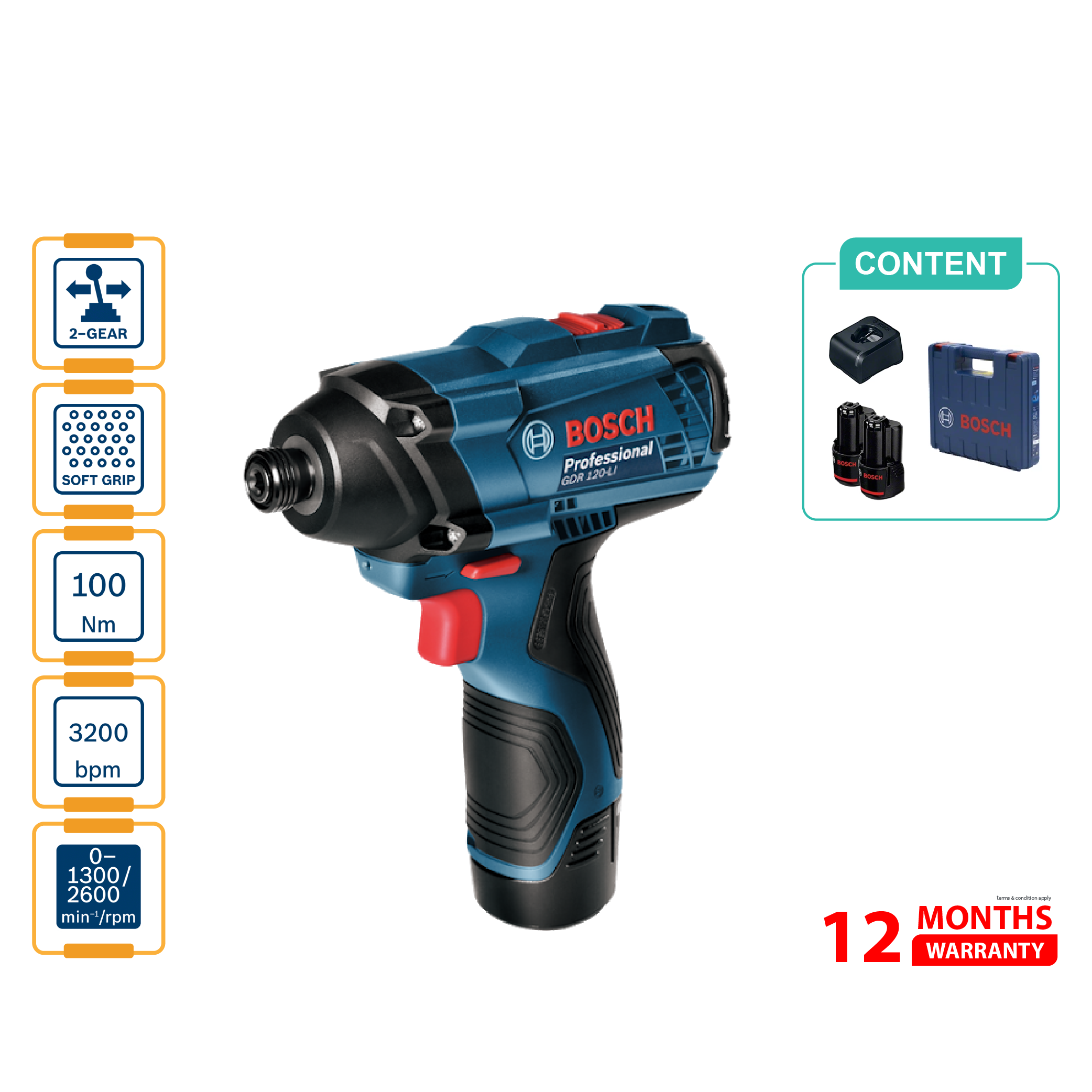 BOSCH GDR 120-LI Cordless Impact Driver / Wrench