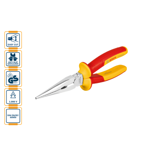 BOSCH Insulated (VDE) Long Nose Plier Straight 200mm