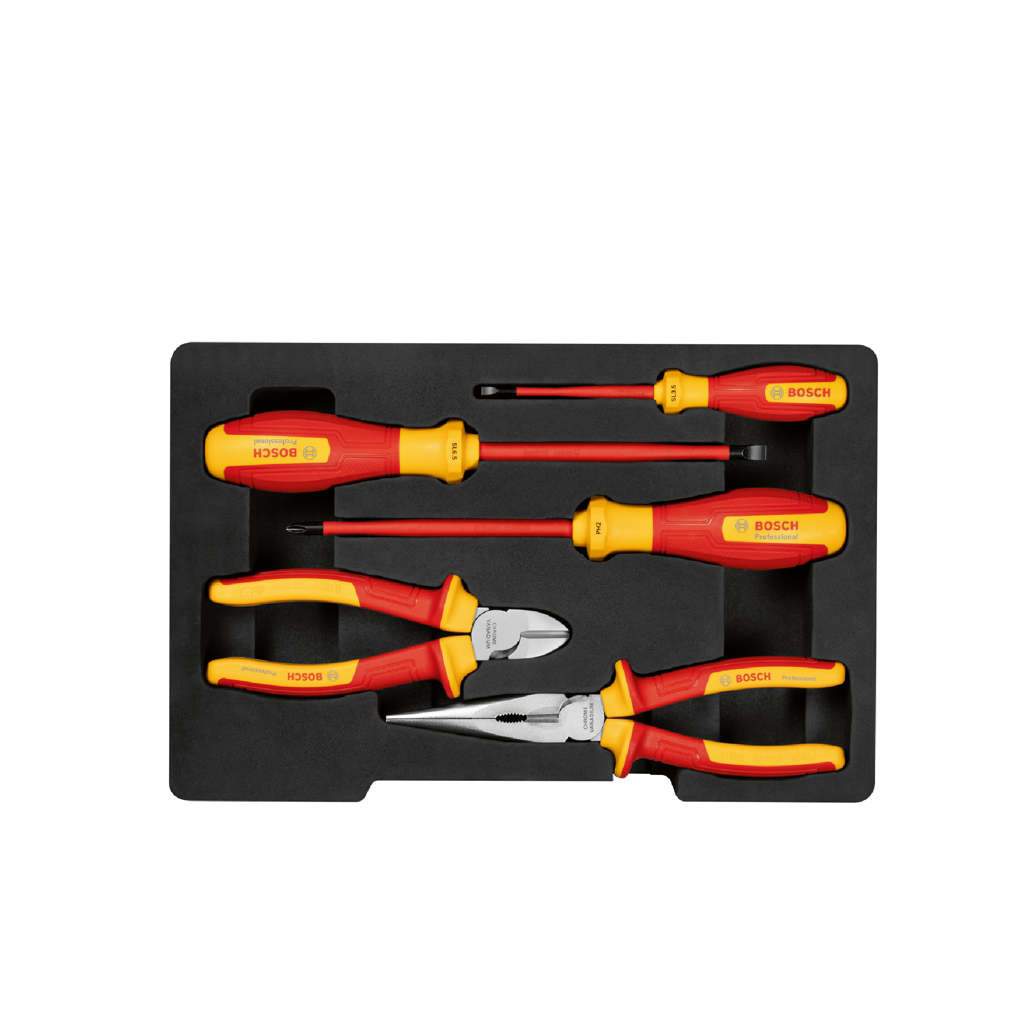 BOSCH Insulated (VDE) Hand Tools Set Mixed 5Pcs - Image 3