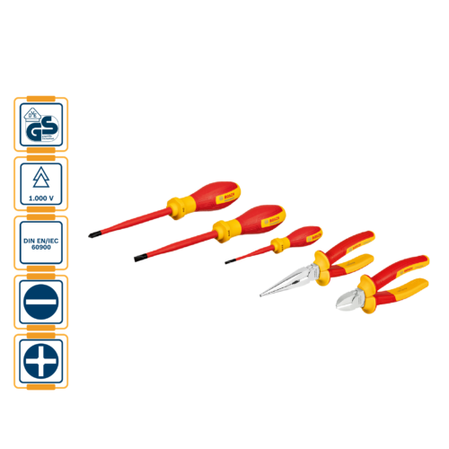 BOSCH Insulated (VDE) Hand Tools Set Mixed 5Pcs
