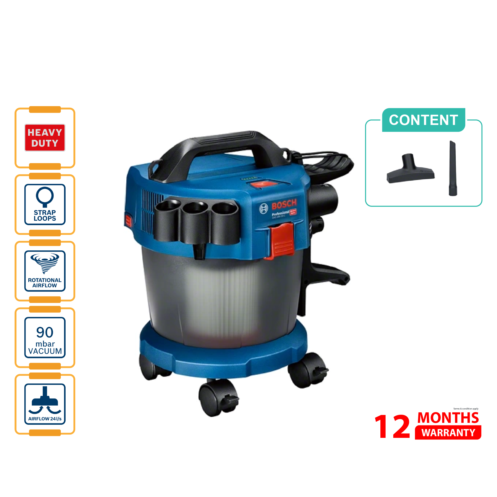 BOSCH GAS 18V-10 L Cordless Dust Extractor (Solo)