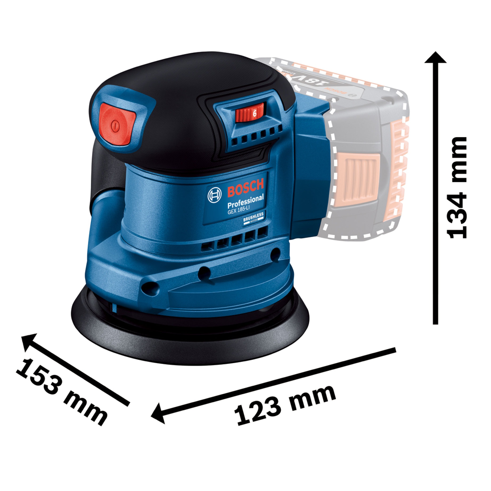 BOSCH GEX 185 LI Random Orbit Sander (Solo) - Image 7
