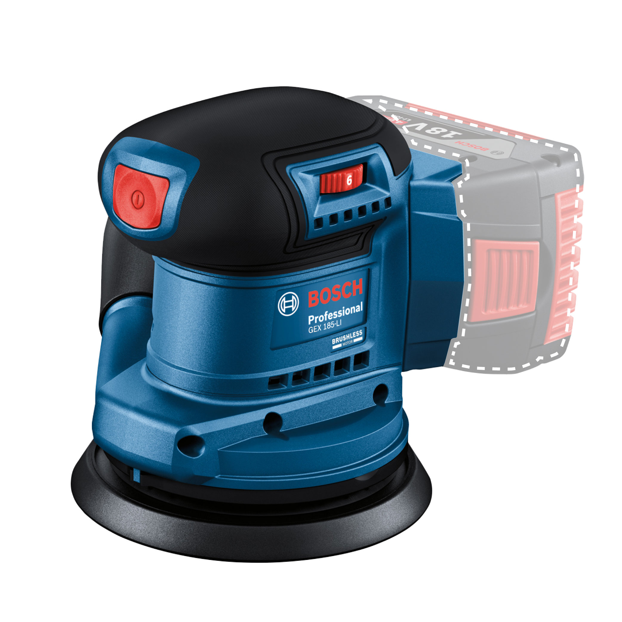 BOSCH GEX 185 LI Random Orbit Sander (Solo) - Image 8