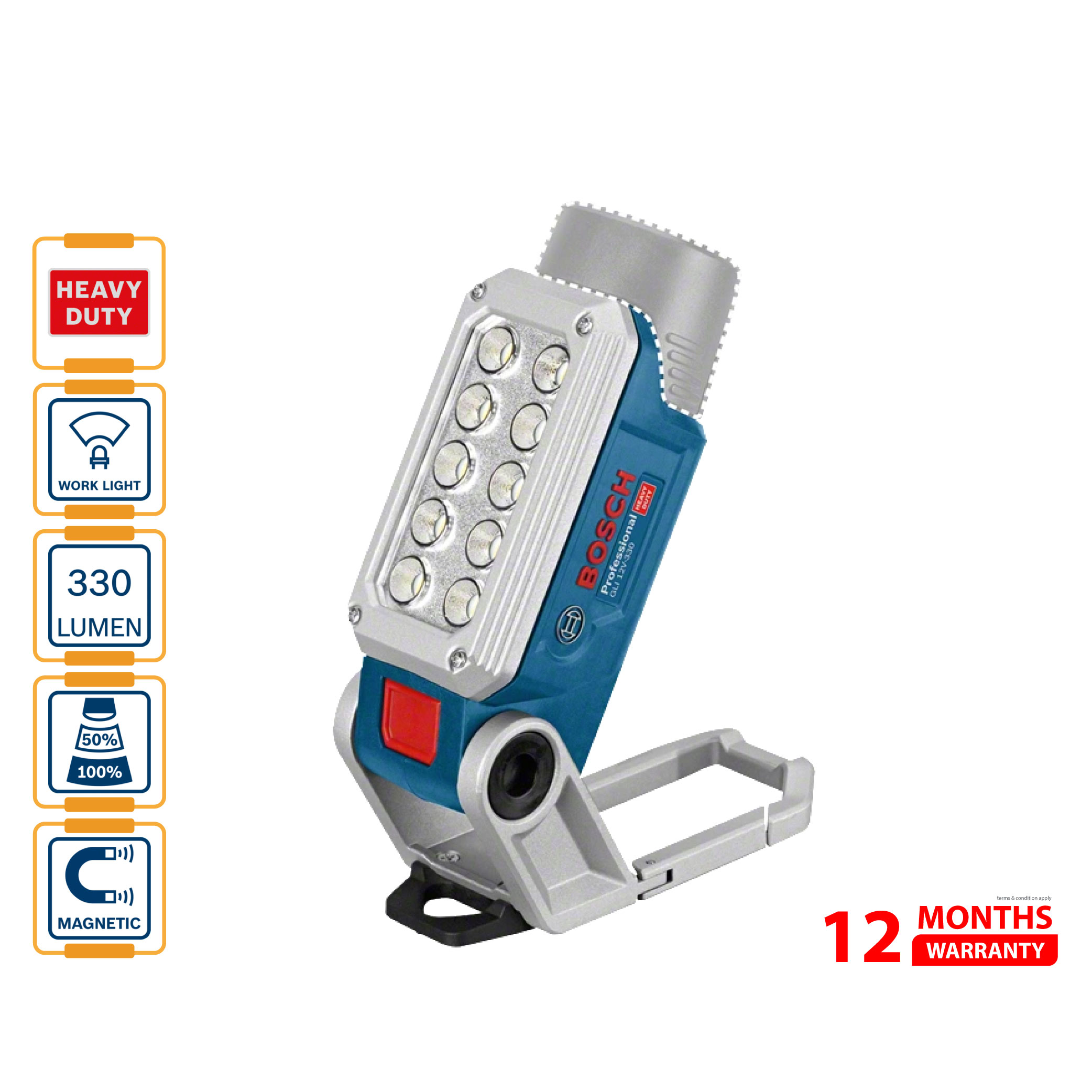 BOSCH GLI 12V-330 Cordless Torch (Solo)