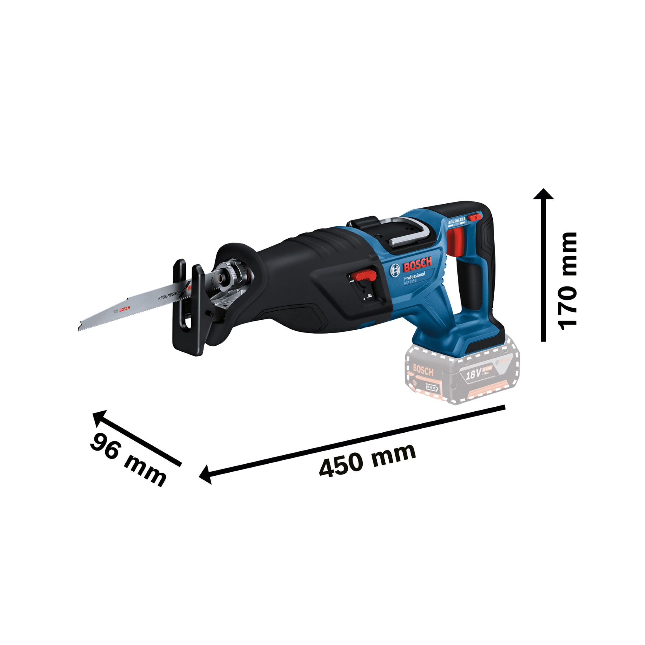 BOSCH GSA 185 LI Cordless Reciprocating Saw (Solo) - Image 2