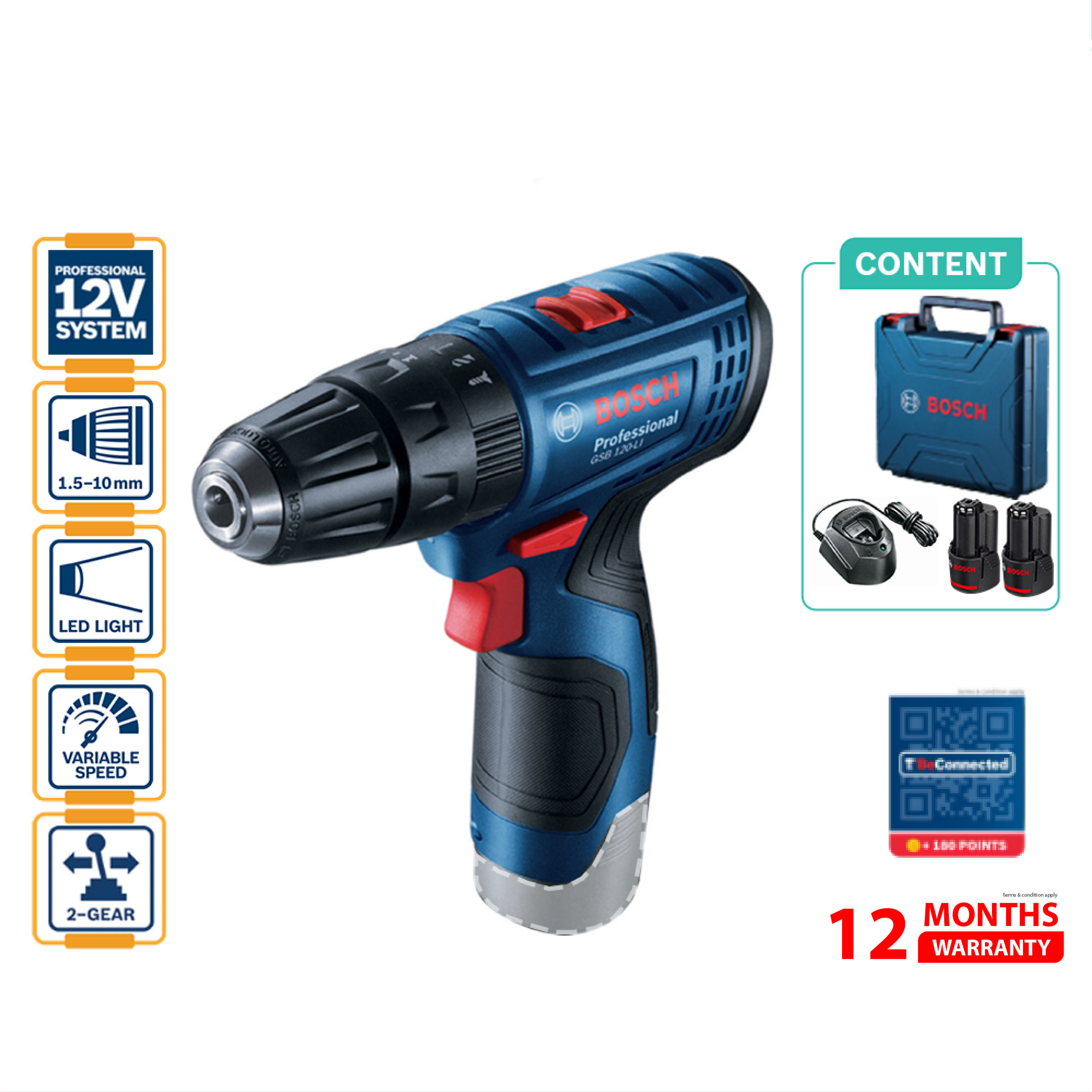 BOSCH GSB 120 LI Professional Cordless Impact Drill