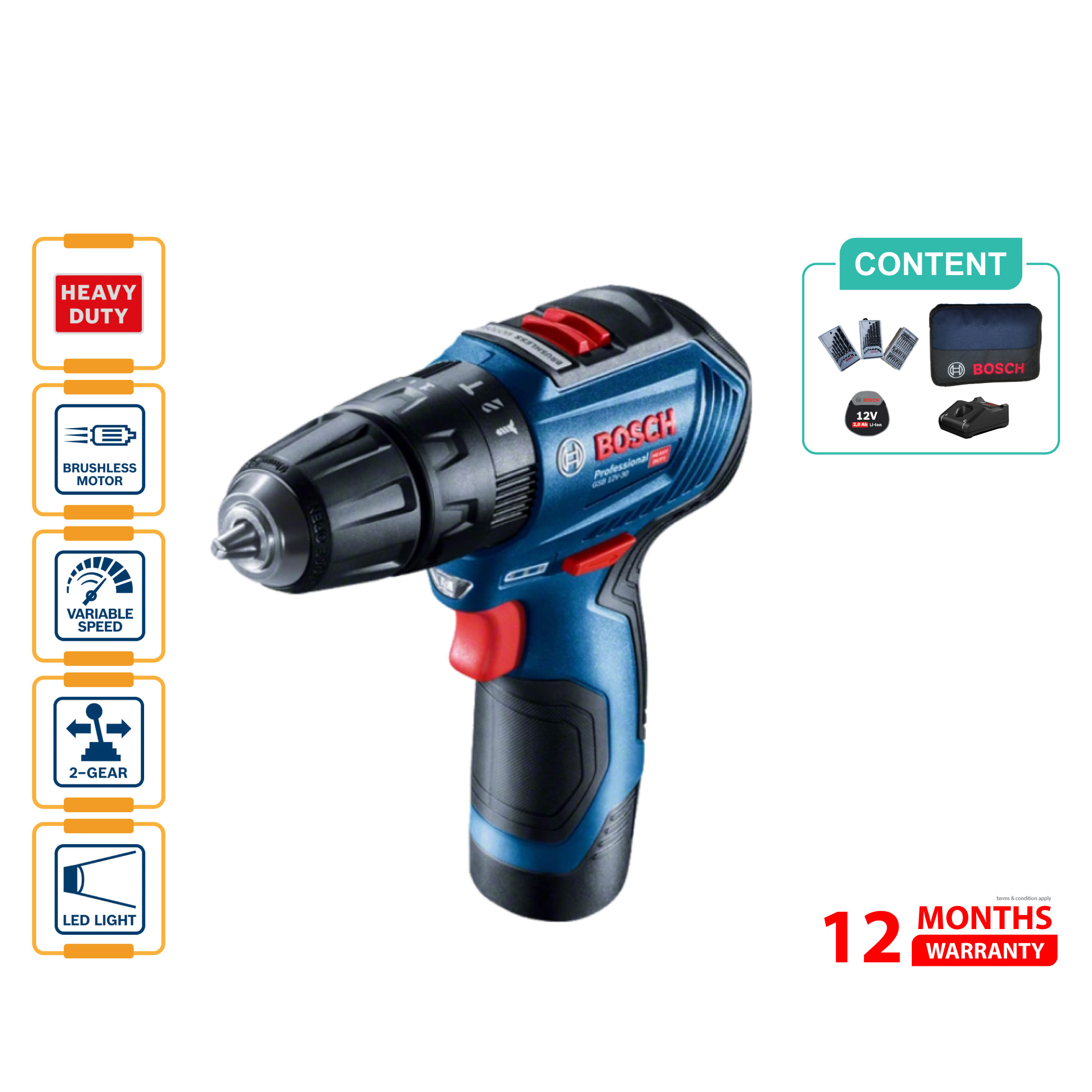 BOSCH GSB 12V-30 Cordless Impact Drill Driver