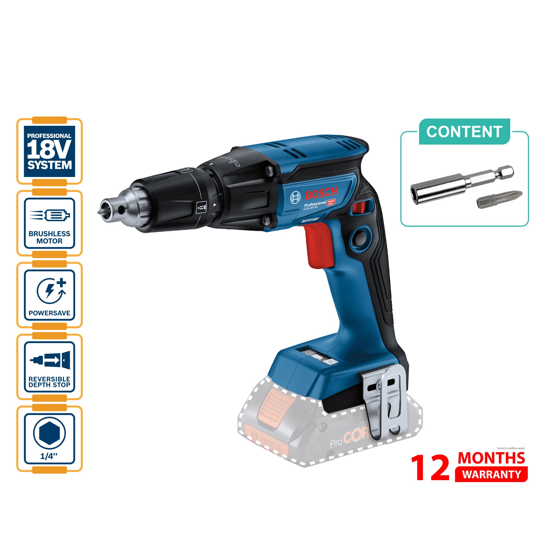 BOSCH GTB 185-LI Cordless Drywall Screwdriver (Solo)