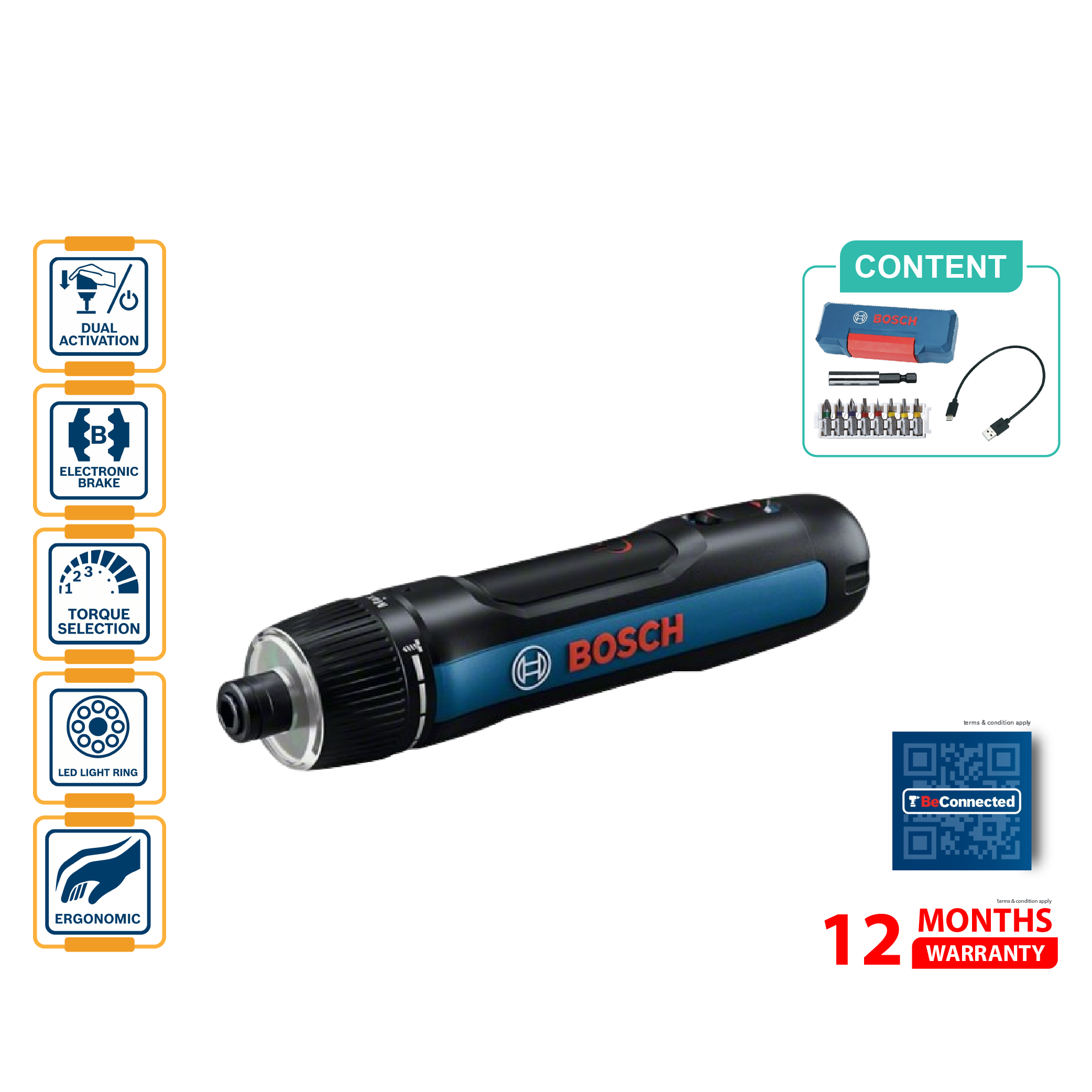 BOSCH GO 3.6V (Gen 3) Cordless Screwdriver - 06019H2281