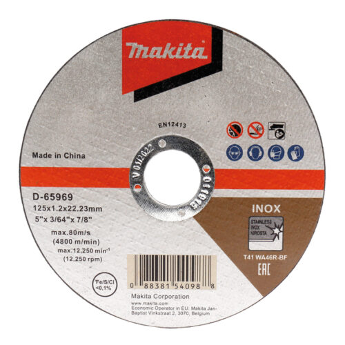 MAKITA Stainless Steel Cutting Disc 5″ : D-65969 (1 pc)