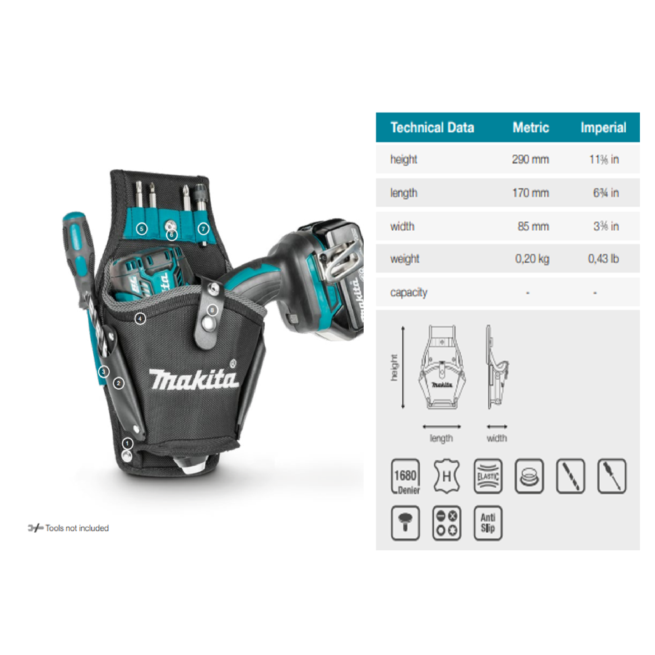 MAKITA Drill Holster Universal L/R Handed : E-15154 - Image 3