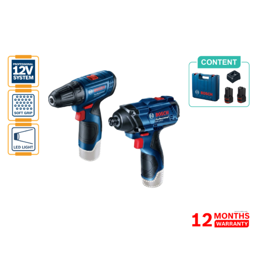 BOSCH GSR 120 LI Drill / Driver + GDR 120 LI Impact Driver (Combo Set)