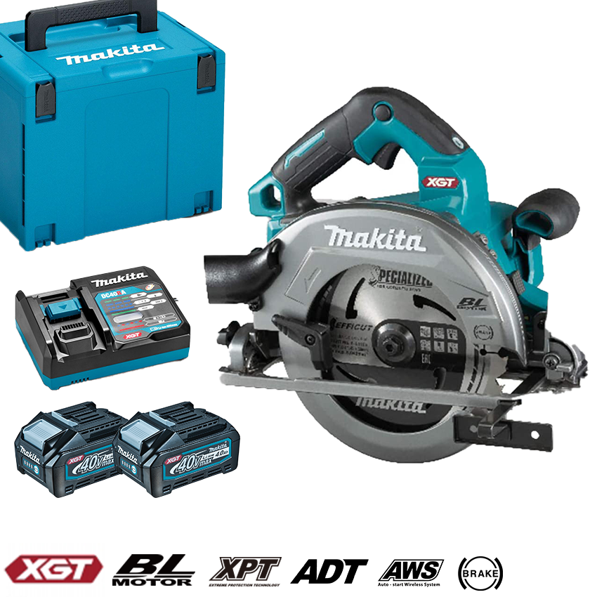 MAKITA HS004GM201 185mm (7-1/2" / 7-1/4") 40Vmax Cordless Circular Saw
