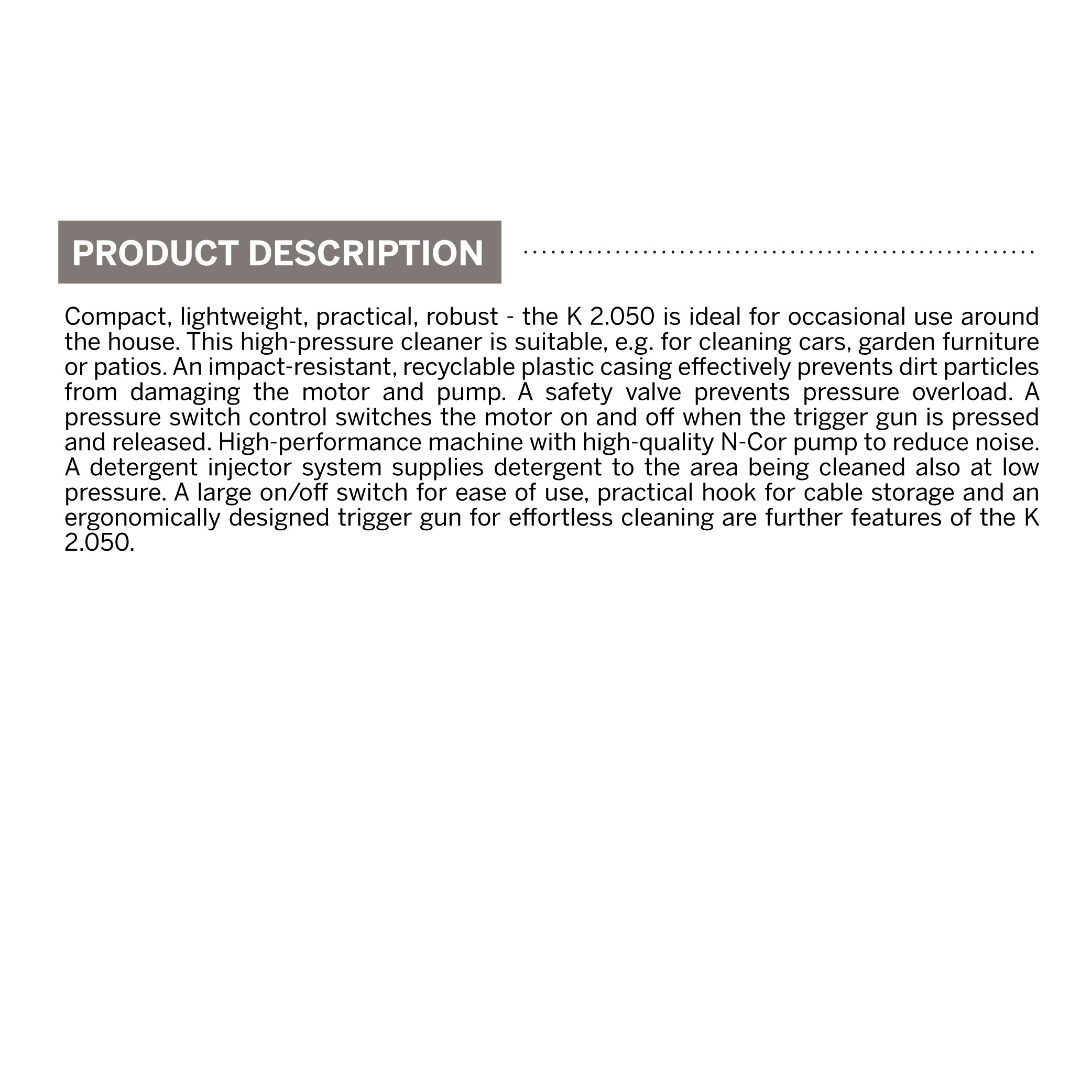 KARCHER K2.050 KAP Pressure Washer ( 1.601-652.0 ) - Image 3