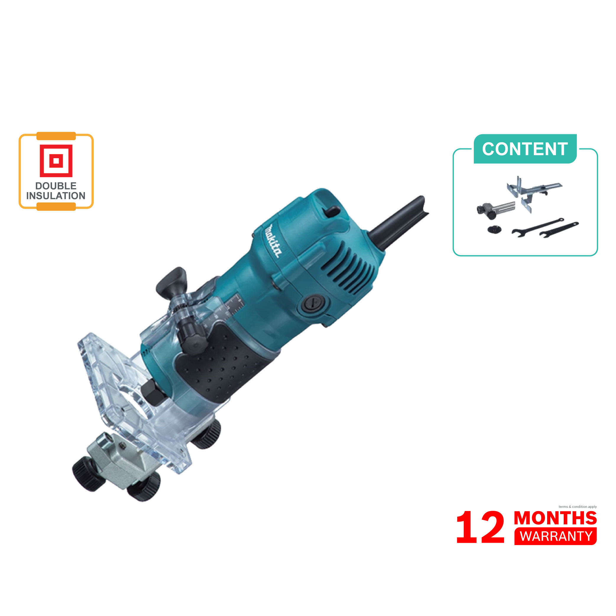 MAKITA 3709 6mm 1/4" Trimmer