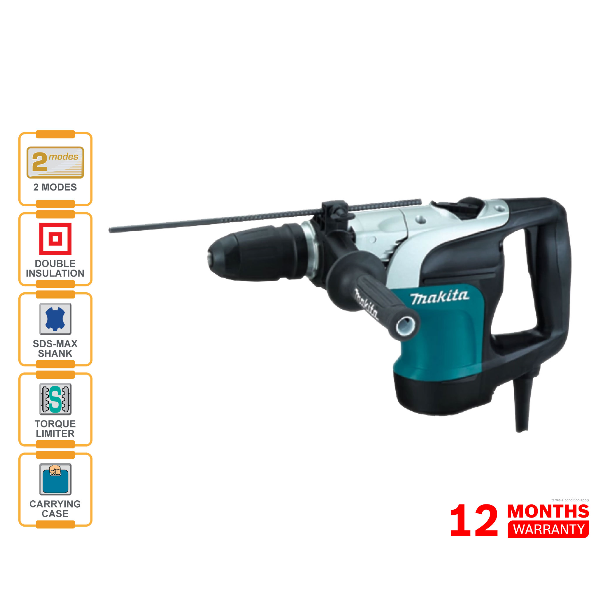 MAKITA HR4002 40mm 1-9/16" Rotary Hammer