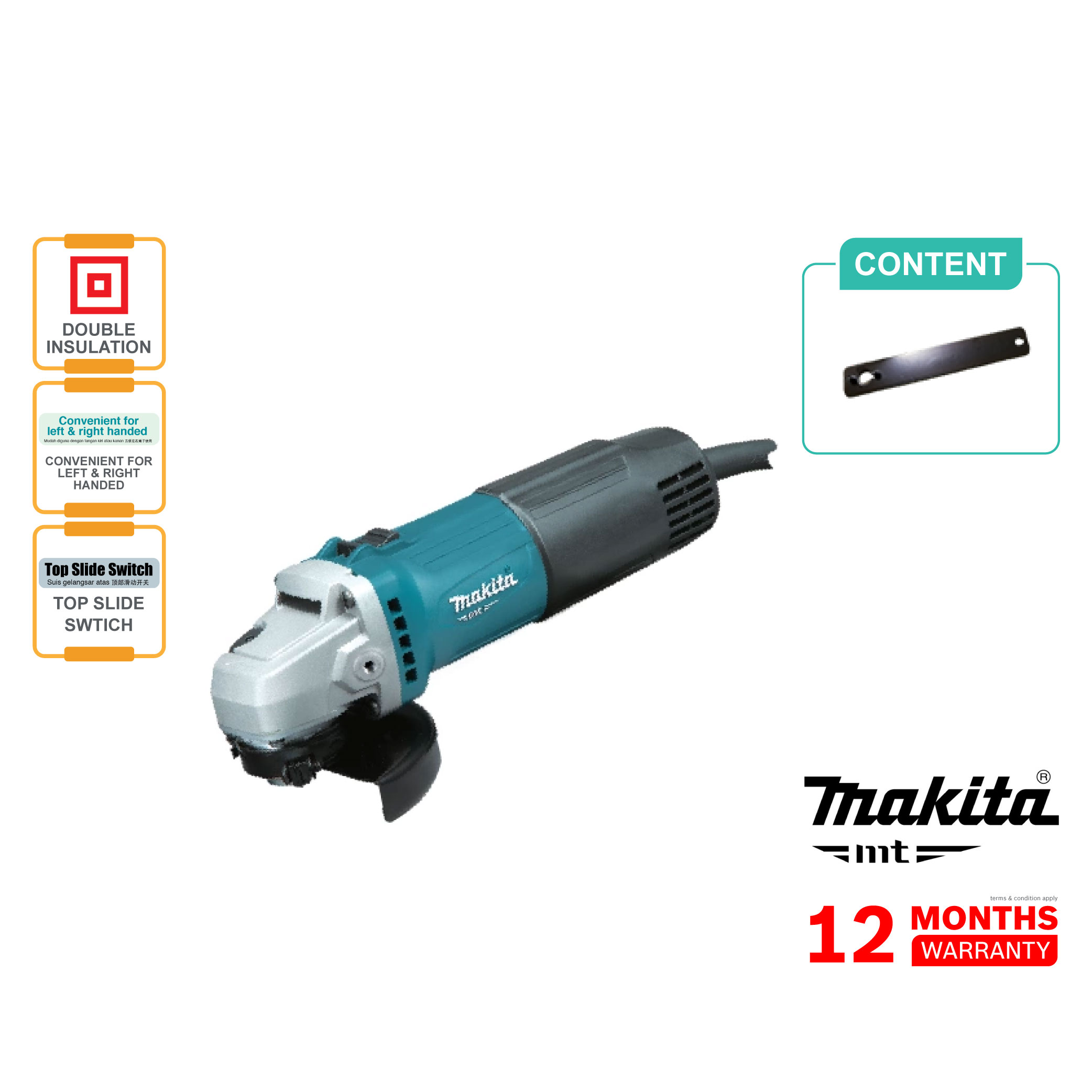 MAKITA M0900B 100mm 4" Angle Grinder