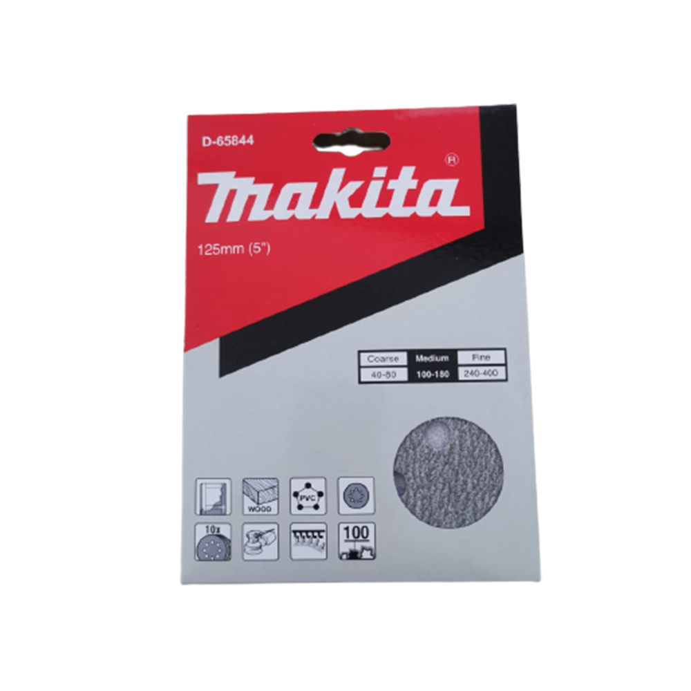 MAKITA 8 Holes Abrasive Paper Disc 5" 125mm (10 Pcs/Set)