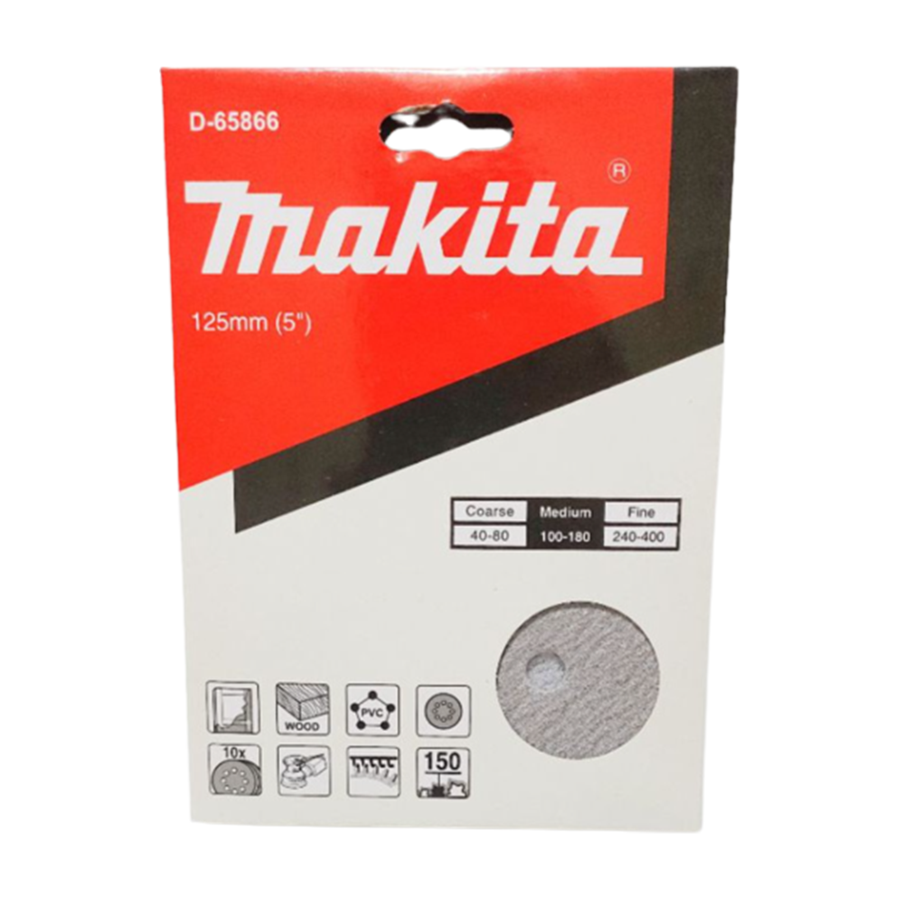 MAKITA 8 Holes Abrasive Paper Disc 5" 125mm (10 Pcs/Set) - Image 2