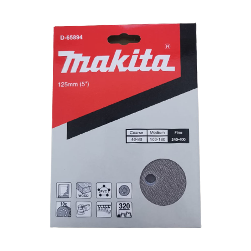 MAKITA 8 Holes Abrasive Paper Disc 5" 125mm (10 Pcs/Set) - Image 4