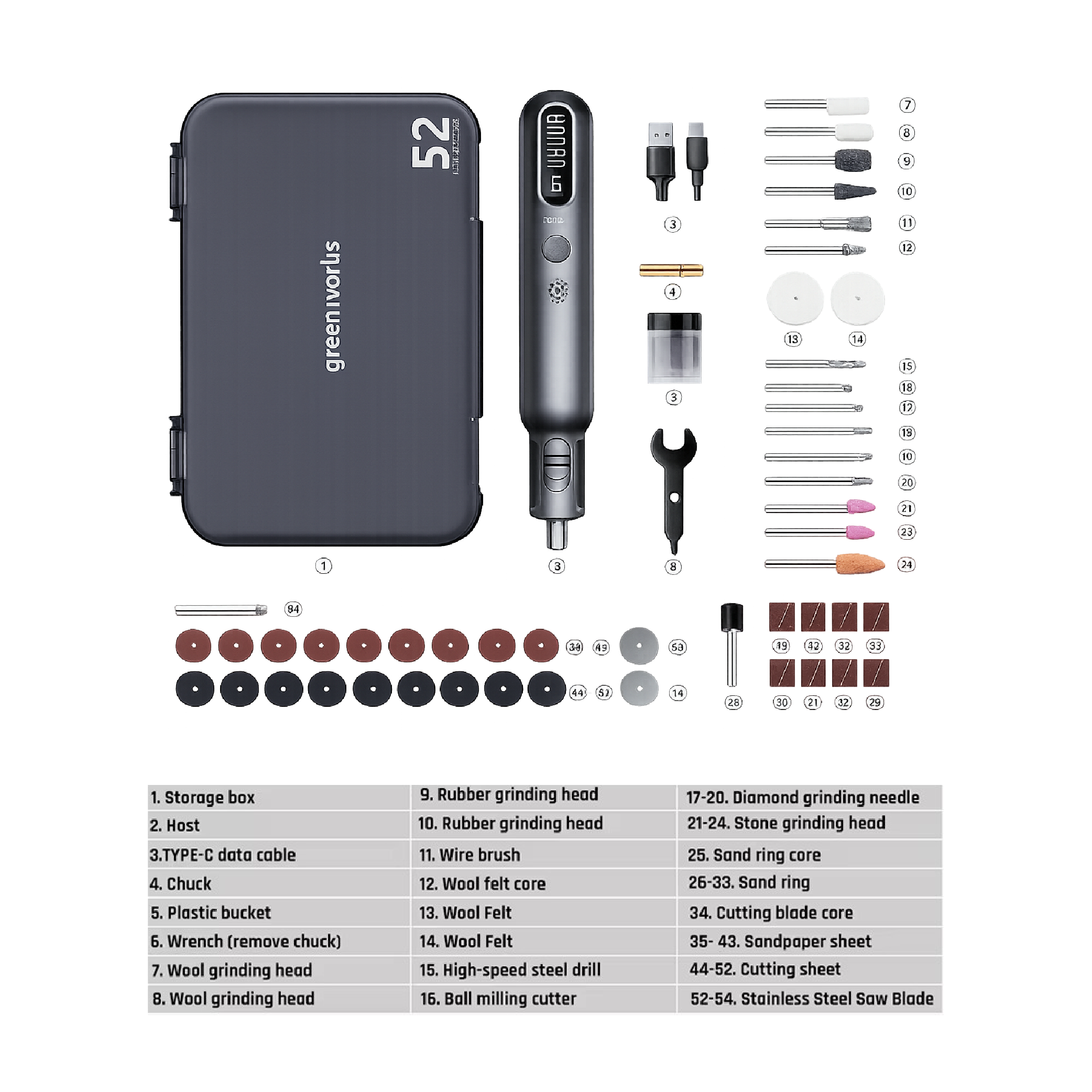 GREENWORKS 8V Engraving Tool Set - AGK302 - Image 2
