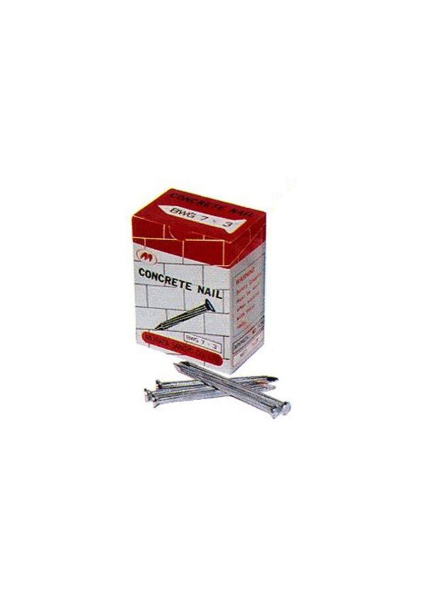 M MURATA Concrete Nail, Bright Electro-Galvanized Flat Head, Diamond Point