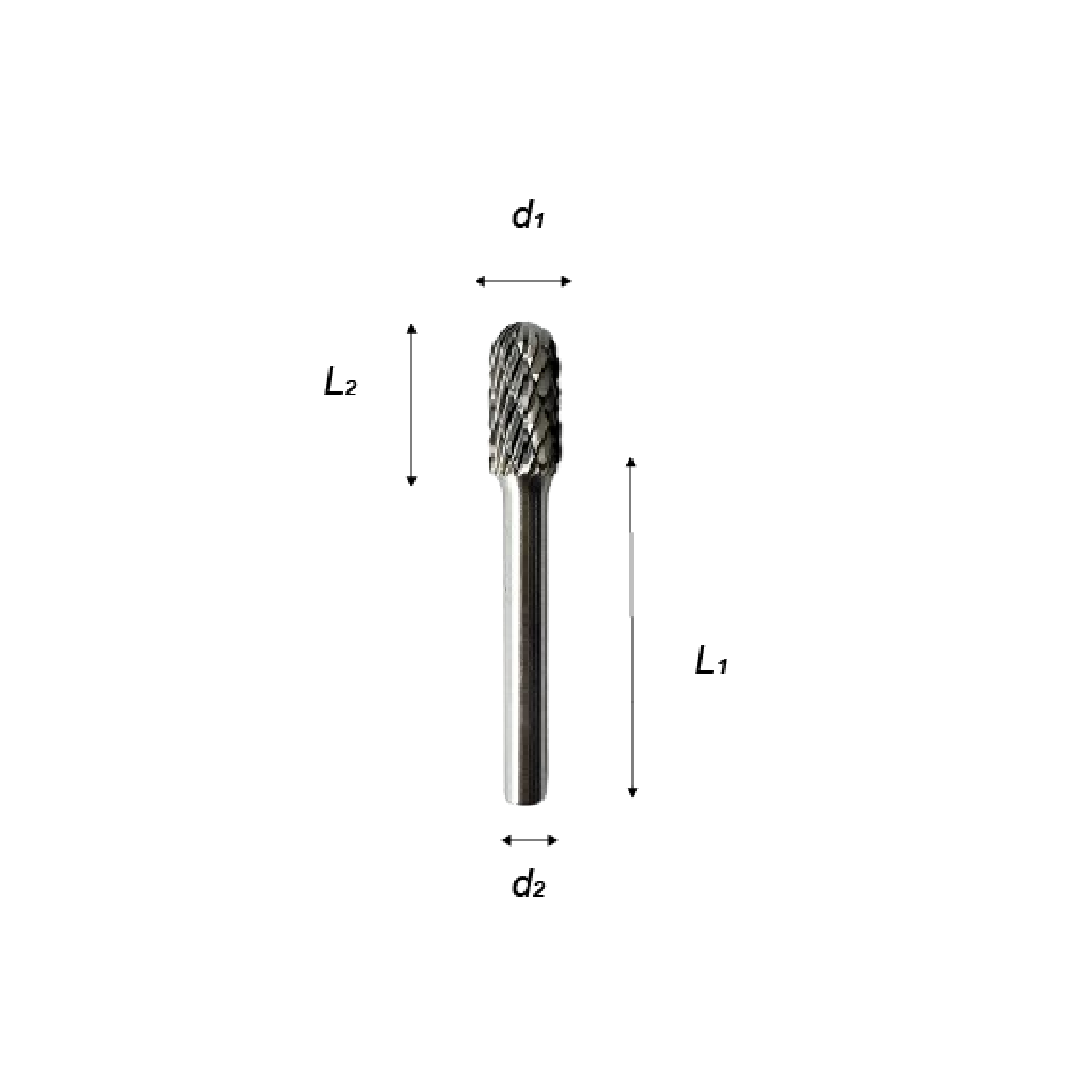 TBS Tungsten Carbide Rotary Burr Cylinder Radius End (Double Cut) - Image 2