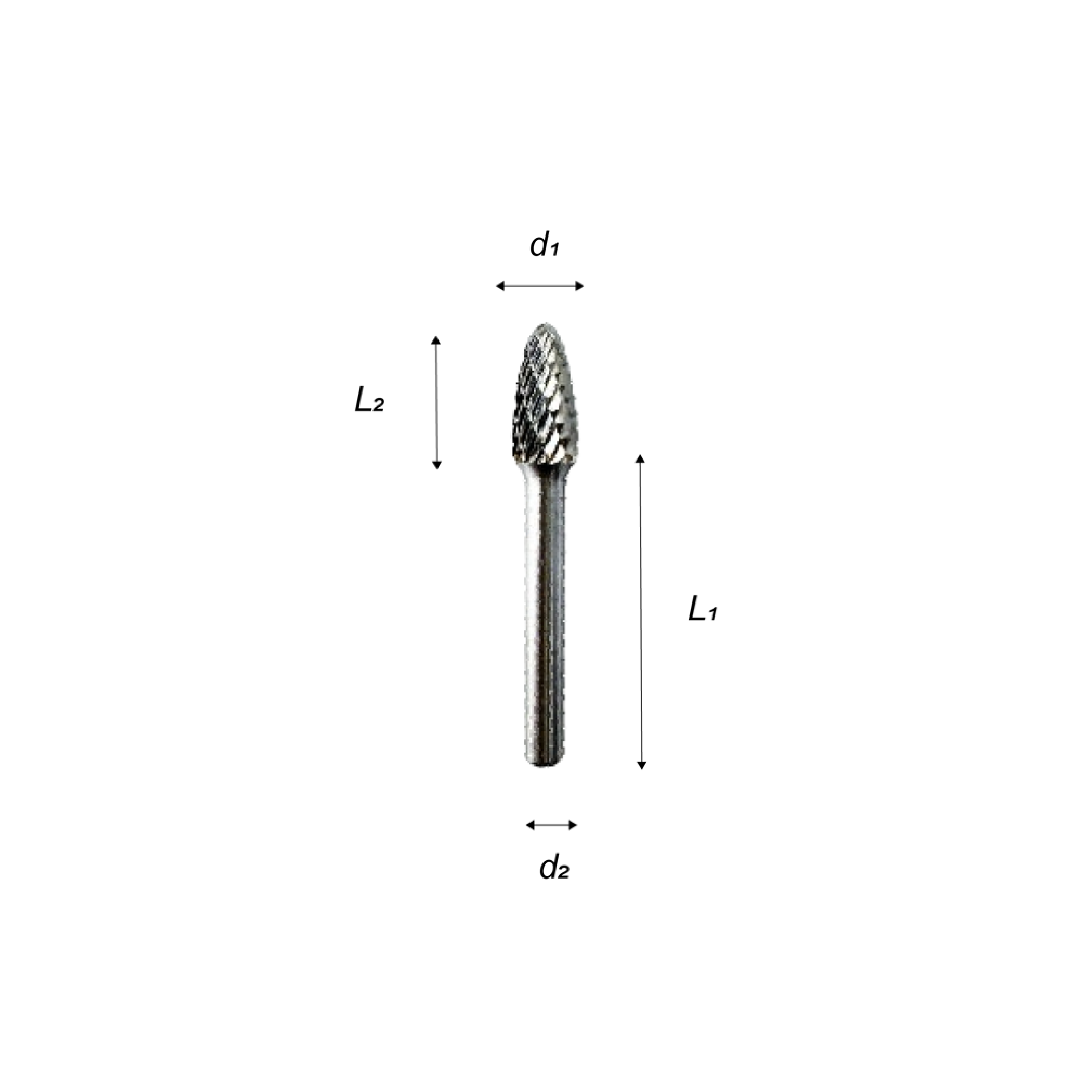 TBS Tungsten Carbide Rotary Burr Tree Radius End (Double Cut) - Image 3