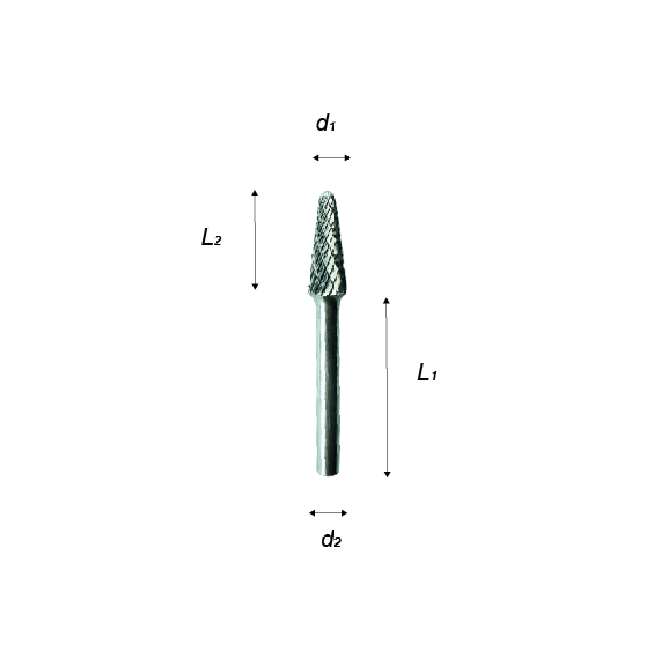 TBS Tungsten Carbide Rotary Burr Cone Radius End (Double Cut) - Image 3