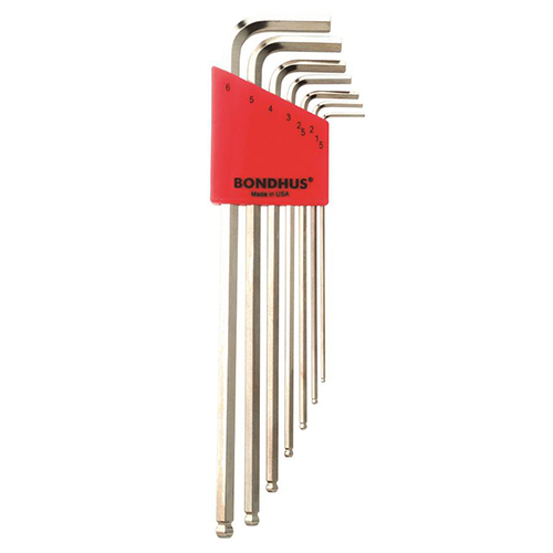 BONDHUS Ballpoint Hex Key L-Wrench Set (Chrome – 7 Pcs)