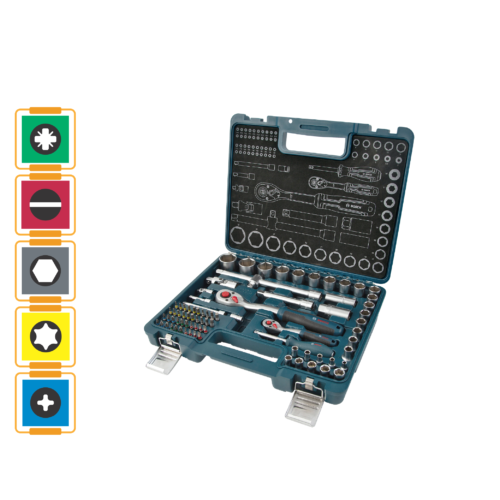 BOSCH 1/4″ + 1/2″ Ratchet Set (80 Pcs) – 1600A03AD0