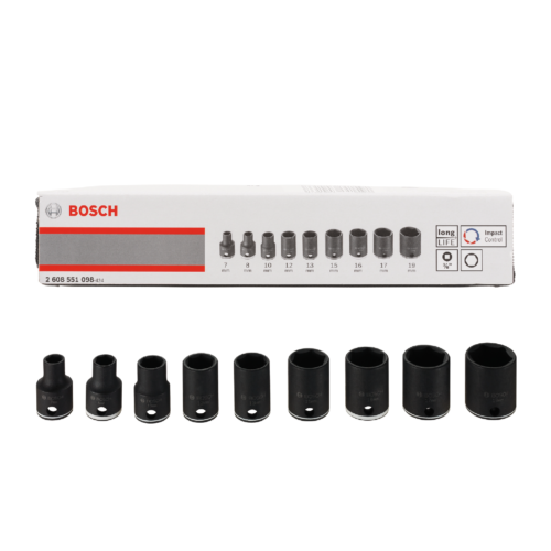 BOSCH 3/8″ Dr Impact Control Socket Set 7 – 19mm (9 Pcs) – 2608551098