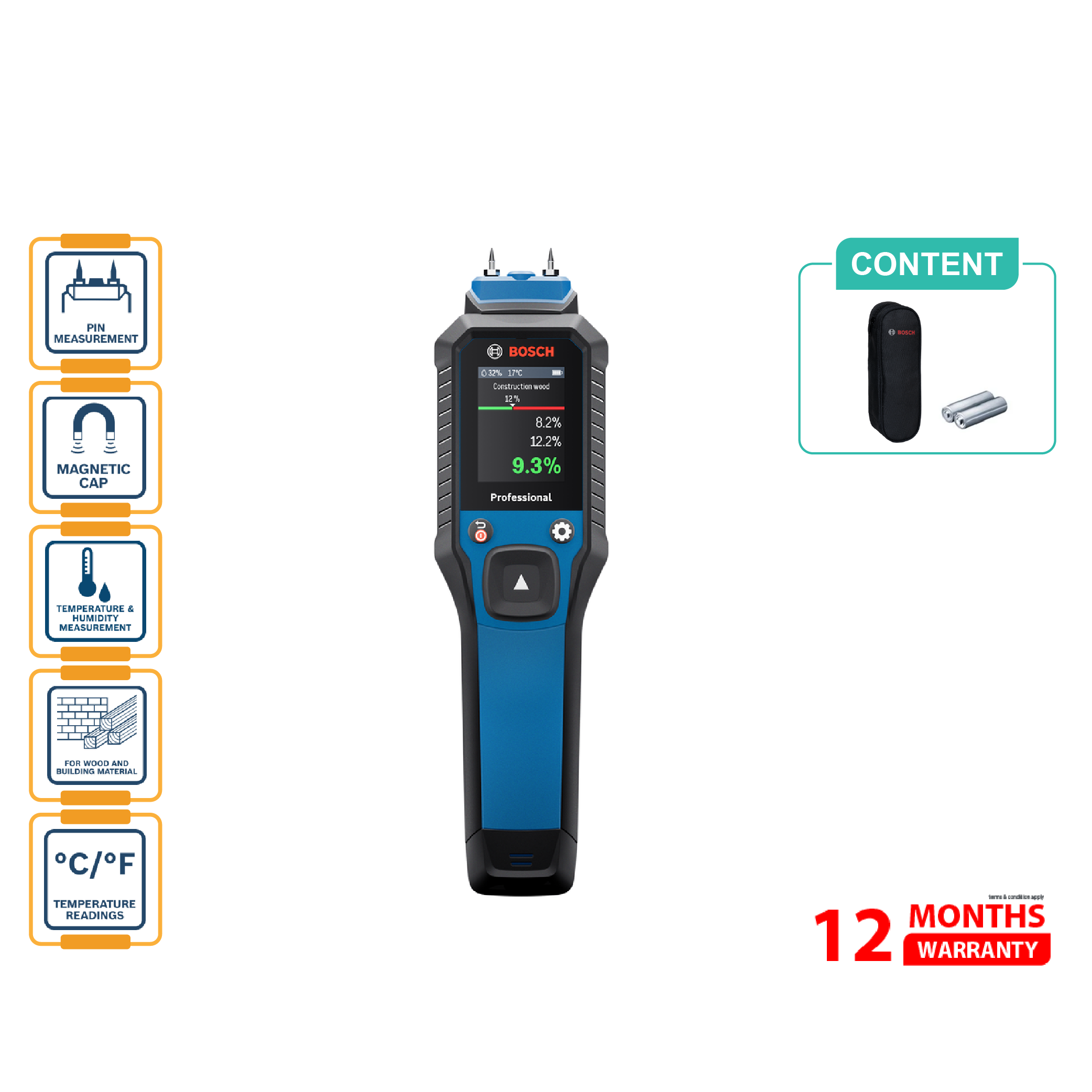 BOSCH GMP 2-15 Material Moisture Meter - 06010781K0